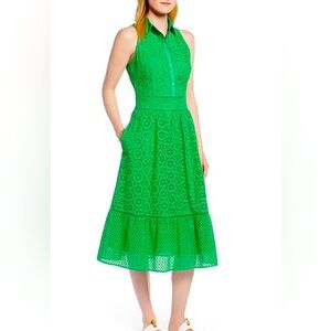 1901 Eyelet midi shirt dress in cotton size 2